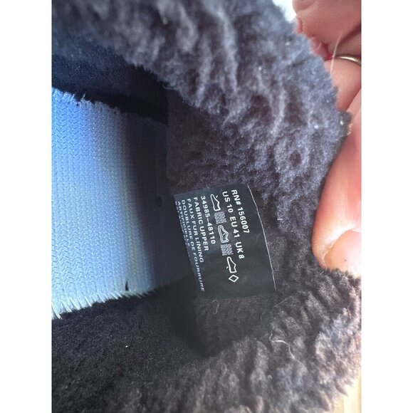 Vera Bradley Black Quilted Slip-On Slippers Faux Fur Lining Rubber Sole Size 10 - Picture 6 of 6